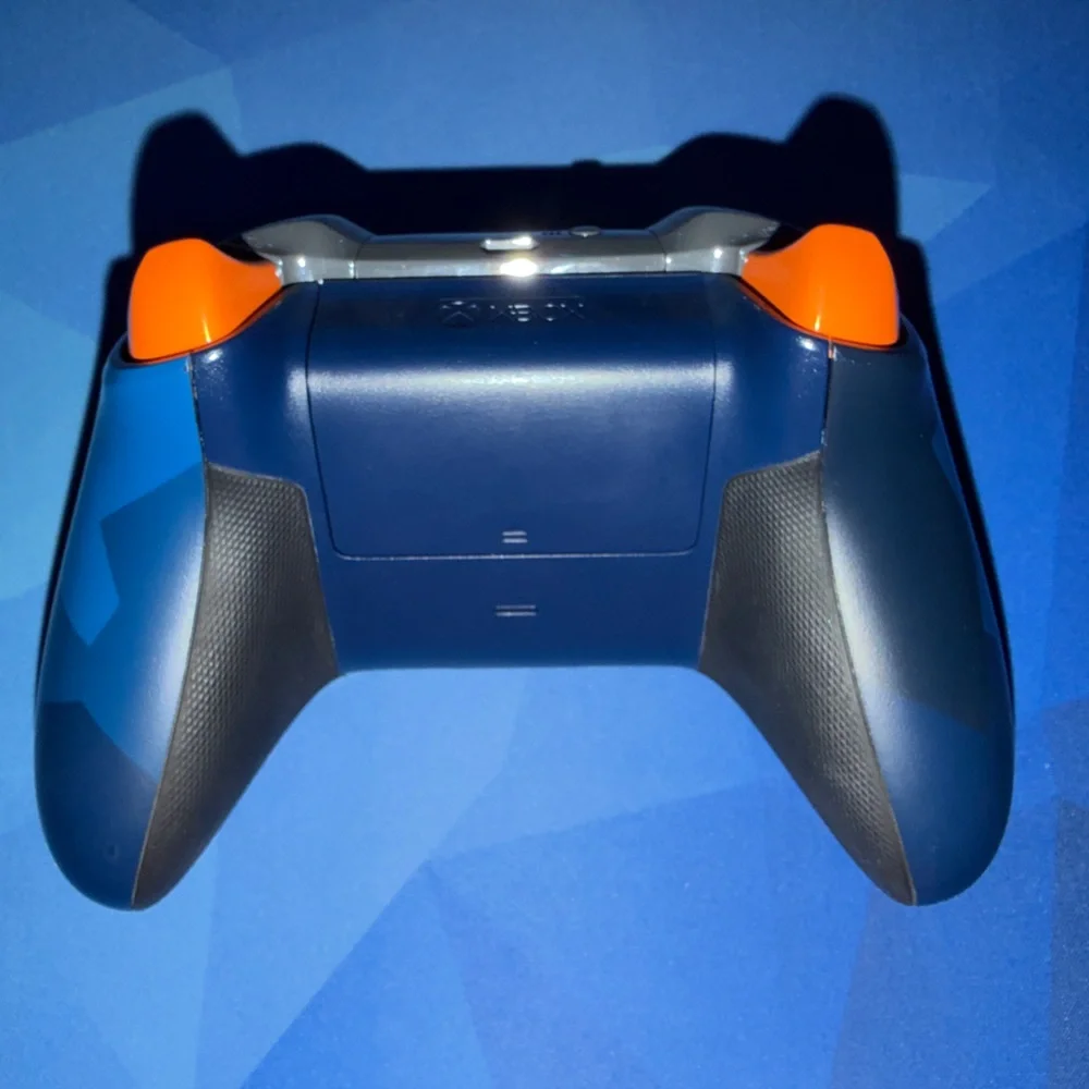 Microsoft Xbox Wireless Custom Controller Blue/Orange Pattern with Rubber Grips